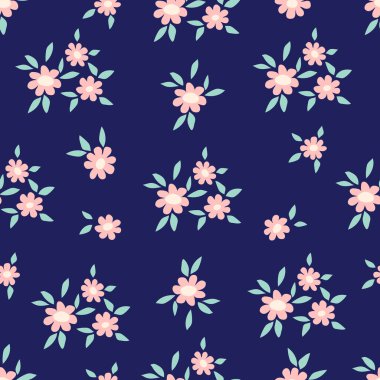 Küçük çiçekli kusursuz dekoratif desen. Tekstil, duvar kâğıdı, kapak, yüzey baskısı. Moda kumaşı için.