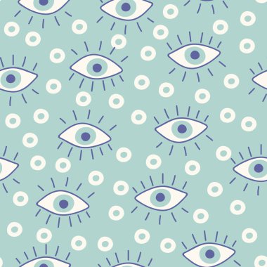 Magic eyes seamless pattern. Print for textile, covers, surface. For fashion fabric.