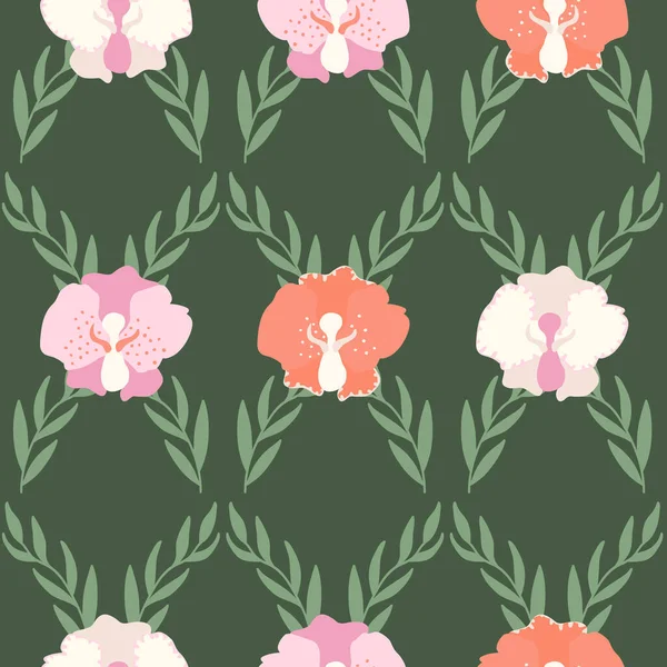 Motif Coloré Décoratif Sans Couture Avec Une Fleur Mignonne Impression — Image vectorielle