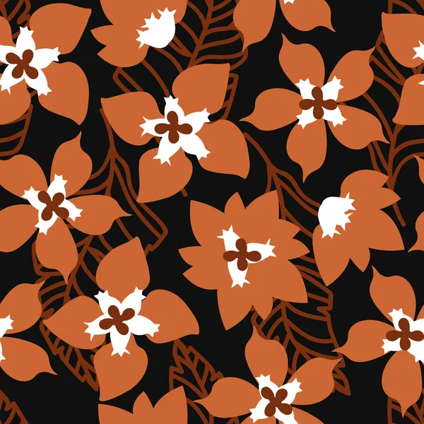 Seamless Decorative Pattern Cute Flowers Print Textile Wallpaper Covers Surface — стоковый вектор