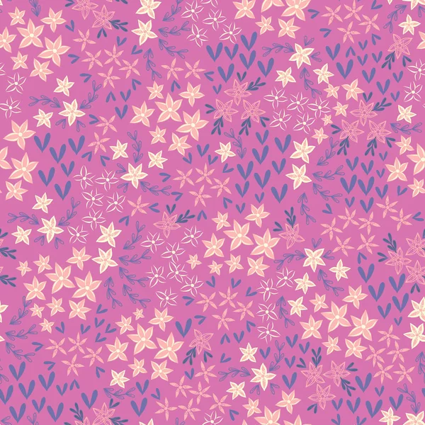 Nahtloses Dekoratives Muster Mit Kleinen Blüten Druck Für Textilien Tapeten — Stockvektor
