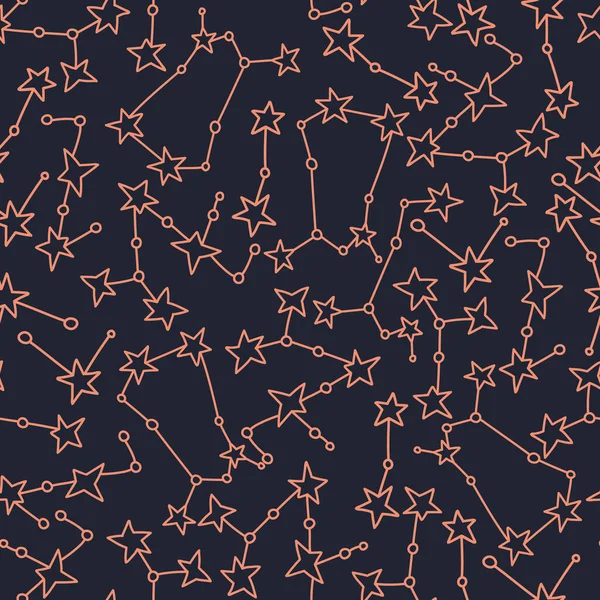 Seamless Pattern Stars Constellations Astronomical Background Print Textile Covers Surface — Wektor stockowy