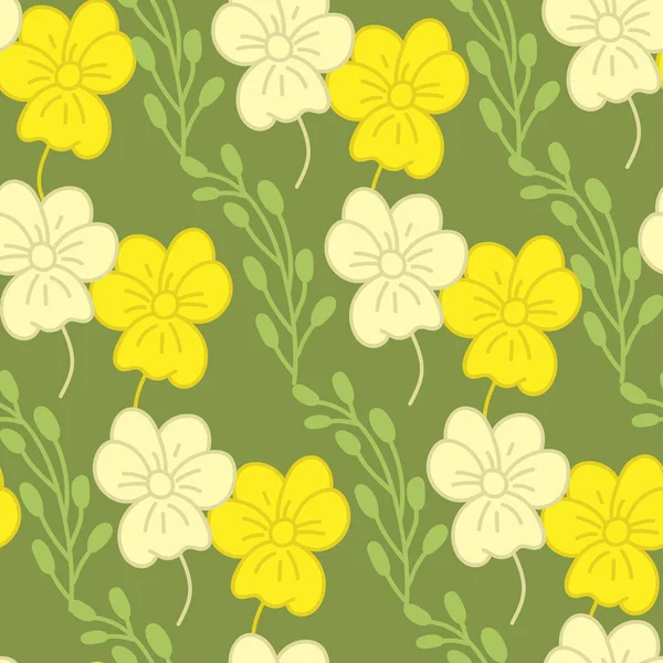 Seamless Decorative Elegant Pattern Cute Flowers Print Textile Wallpaper Covers — Stockvektor