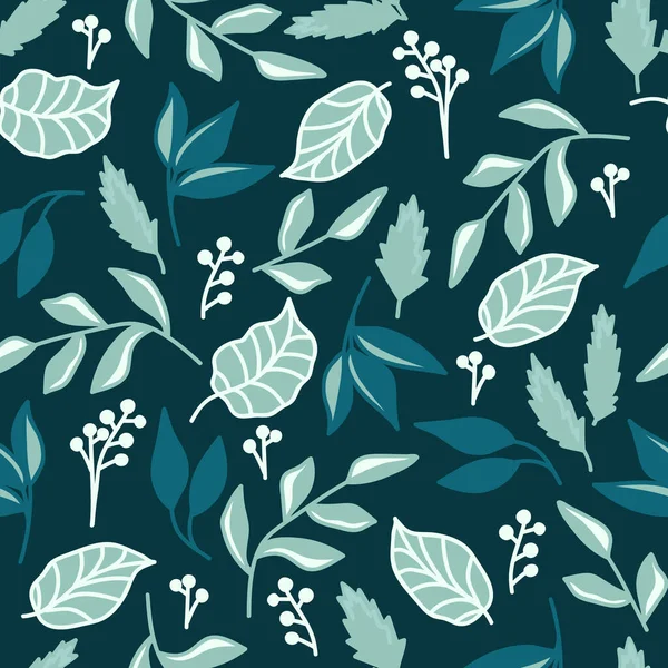 Seamless Floral Pattern Green Leaf Print Textile Wallpaper Covers Surface — Vector de stock