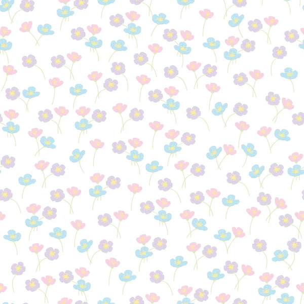 Seamless Decorative Pattern Cutes Pastel Flowers Print Textile Wallpaper Covers — 스톡 벡터