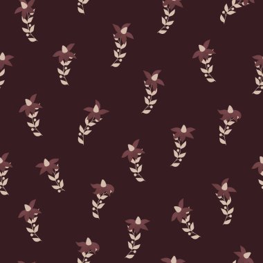 Küçük çiçekli kusursuz dekoratif desen. Tekstil, duvar kâğıdı, kapak, yüzey baskısı. Moda kumaşı için. Modern biçim millefleurslar.