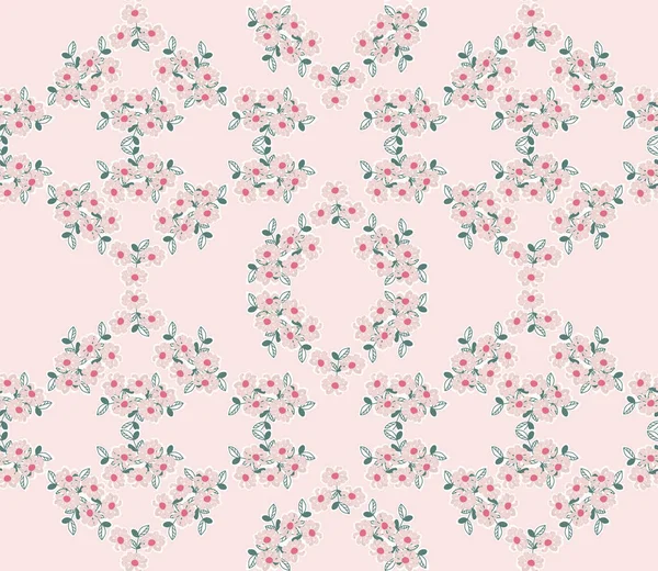 Seamless Decorative Pattern Little Flowers Print Textile Wallpaper Covers Surface — стоковый вектор