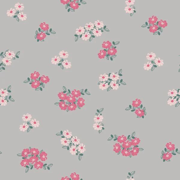 Seamless Decorative Pattern Little Flowers Print Textile Wallpaper Covers Surface —  Vetores de Stock
