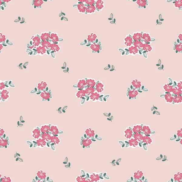 Seamless Decorative Pattern Little Flowers Print Textile Wallpaper Covers Surface —  Vetores de Stock