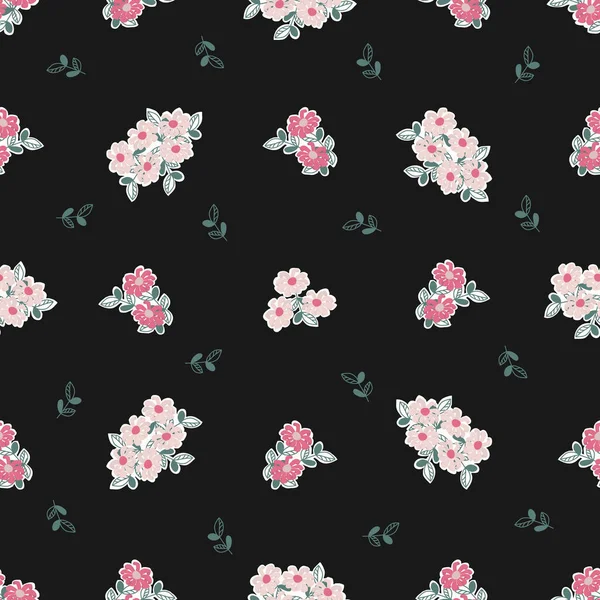 Seamless Decorative Pattern Little Flowers Print Textile Wallpaper Covers Surface — Vetor de Stock