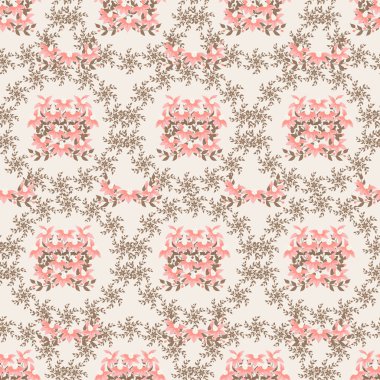 Seamless decorative pattern with flowers. Print for textile, wallpaper, covers, surface. For fashion fabric. Modern style millefleurs.