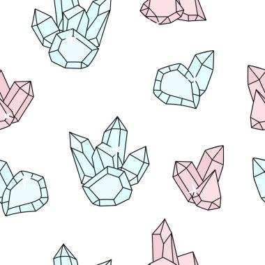 Seamless sparkly pattern with abstract blue and pink diamonds. Print for textile, wallpaper, covers, surface. For fashion fabric.