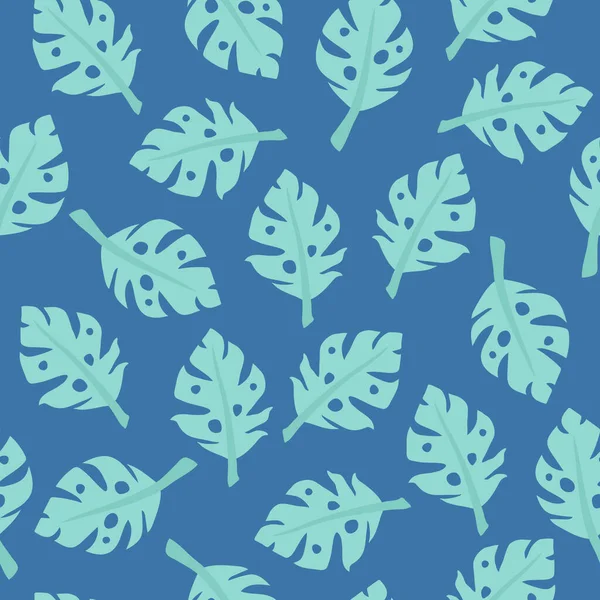 Seamless Floral Pattern Green Monstera Leaves Print Textile Wallpaper Covers — Vector de stock