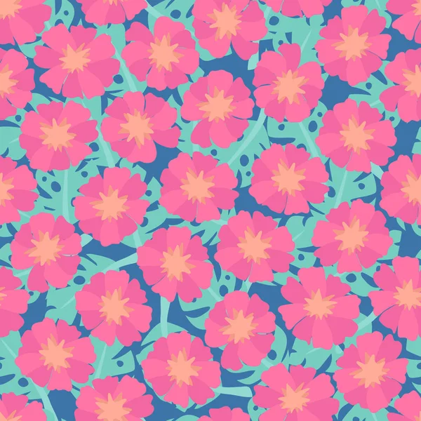 Seamless Decorative Elegant Pattern Cute Pink Flowers Print Textile Wallpaper — Stockový vektor