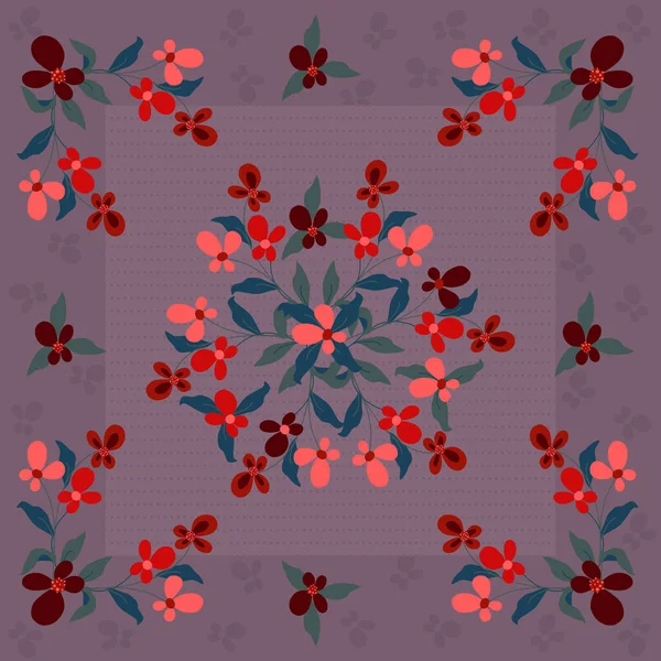 Pañuelo Inusual Estampado Floral Fondo Bonito Floral Para Impresión Bufanda — Archivo Imágenes Vectoriales
