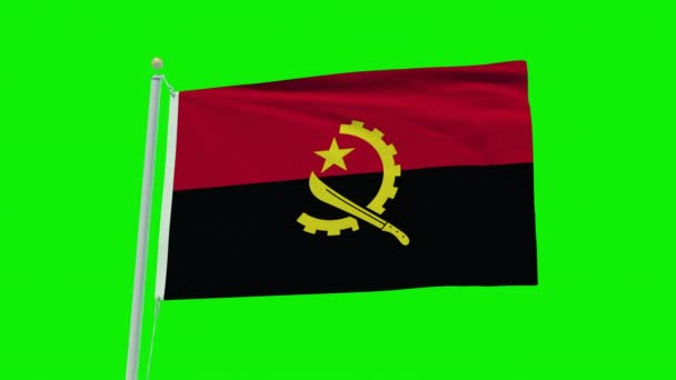 Seamless Loop Animation Angola Flag Green Screen Background — Wideo stockowe