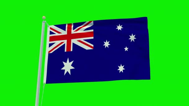 Seamless Loop Animation Australia Flag Green Screen Background — Vídeo de Stock