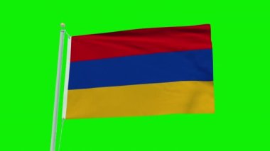 Yeşil ekran arka planında Ermeni bayrağının kusursuz döngü animasyonu.