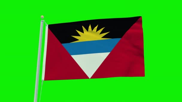 Seamless Loop Animation Antigua Barbuda Flag Green Screen Background — Video