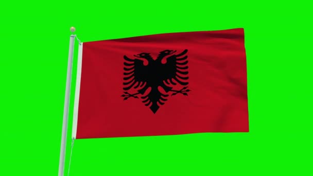 Seamless Loop Animation Albania Flag Green Screen Background — Wideo stockowe