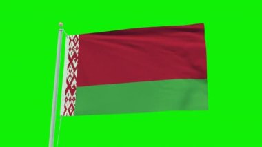 Seamless loop animation of the Belarus flag on a green screen background.