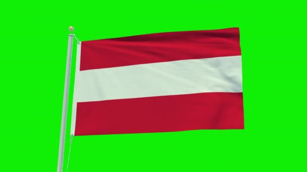 Bezproblemowa Animacja Flagi Austrii Zielonym Tle Ekranu — Wideo stockowe