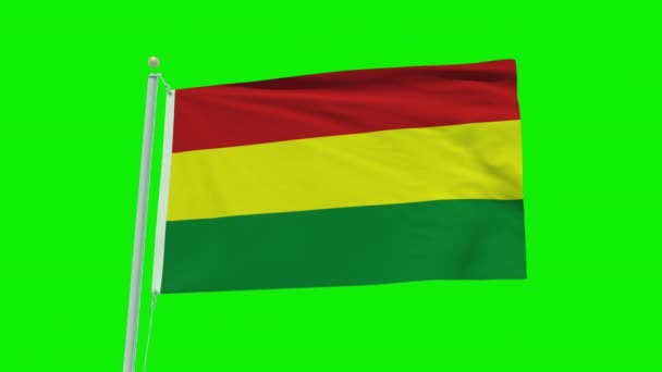Yeşil Ekran Arka Planında Bolivya Bayrağının Kusursuz Döngü Canlandırması — Stok video