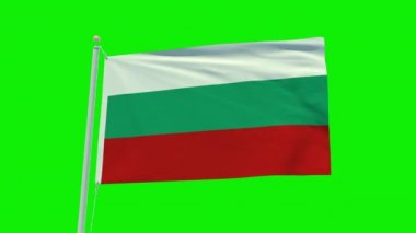 Seamless loop animation of the Bulgaria flag on a green screen background.