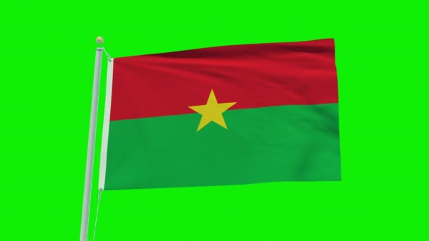 Seamless Loop Animation Burkina Faso Flag Green Screen Background — Stockvideo