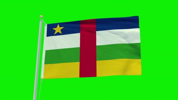 Seamless Loop Animation Central African Republic Flag Green Screen Background — Stock Video