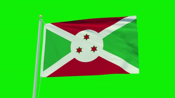 Seamless Loop Animation Burundi Flag Green Screen Background — стоковое видео