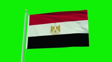 Seamless loop animation of the Egypt flag on a green screen background.