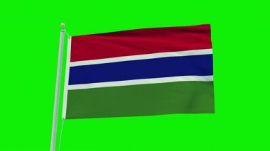 Seamless loop animation of the Gambia flag on a green screen background.