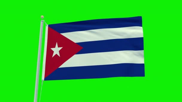 Seamless Loop Animation Cuba Flag Green Screen Background — 비디오