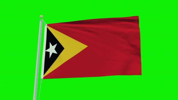 Seamless Loop Animation East Timor Flag Green Screen Background — Wideo stockowe