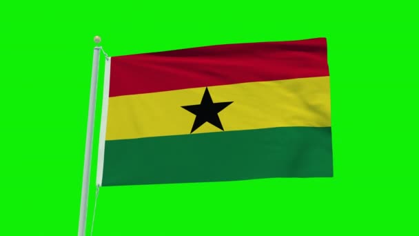 Seamless Loop Animation Ghana Flag Green Screen Background — Vídeo de stock