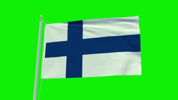 Seamless Loop Animation Finland Flag Green Screen Background — Vídeo de stock