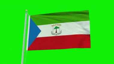 Seamless loop animation of the Equatorial Guinea flag on a green screen background.