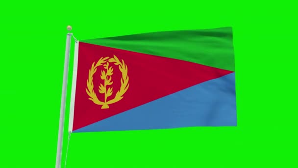 Seamless Loop Animation Eritrea Flag Green Screen Background — ストック動画