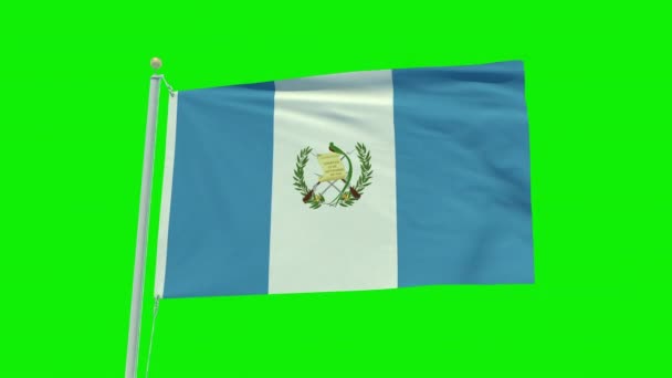 Seamless Loop Animation Guatemala Flag Green Screen Background — Wideo stockowe