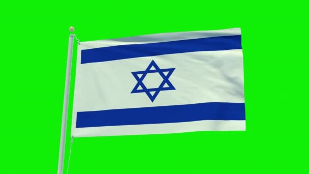 Seamless Loop Animation Israel Flag Green Screen Background — Stok video