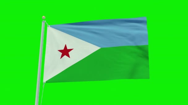 Seamless Loop Animation Djibouti Flag Green Screen Background — Video Stock