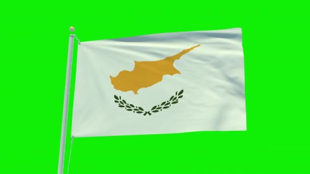 Seamless Loop Animation Cyprus Flag Green Screen Background — Vídeos de Stock