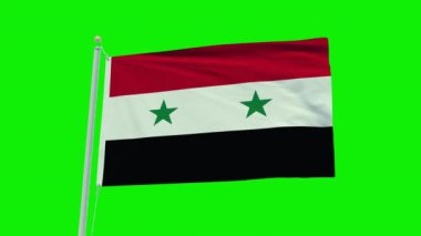 Seamless loop animation of the Syria flag on a green screen background.