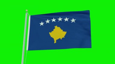 Seamless loop animation of the Kosovo flag on a green screen background.