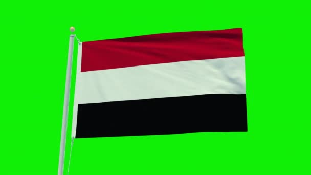 Seamless Loop Animation Yemen Flag Green Screen Background — Vídeo de Stock