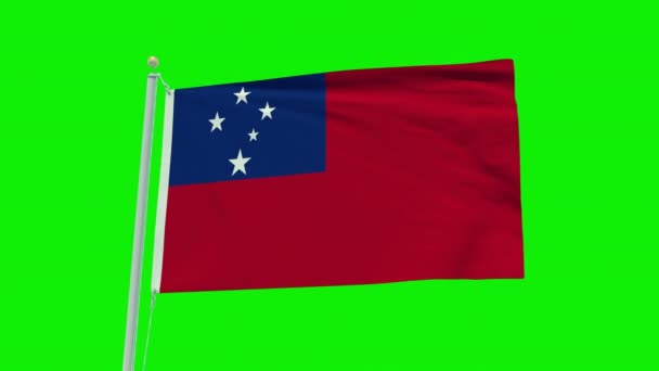 Seamless Loop Animation Samoa Flag Green Screen Background — Stockvideo