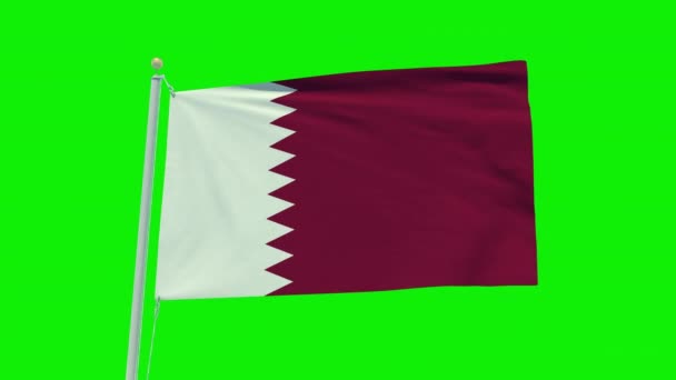 Seamless Loop Animation Qatar Flag Green Screen Background — Vídeo de stock