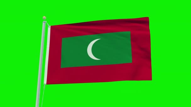 Seamless Loop Animation Maldives Flag Green Screen Background — Video Stock