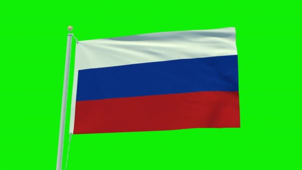 Seamless Loop Animation Russia Flag Green Screen Background — Vídeos de Stock